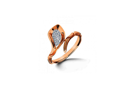 Rose Gold Plated CZ Studded Ring